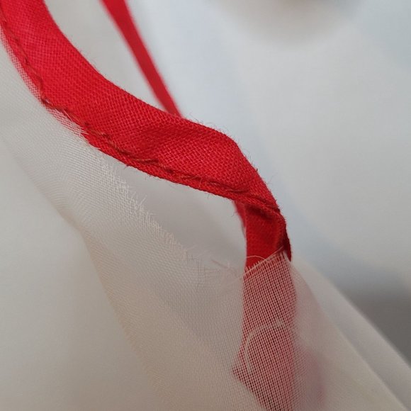 Christmas Smock Sheer Fabric Christmas Tree Handmade Vintage Retro 1960s - Picture 8 of 8